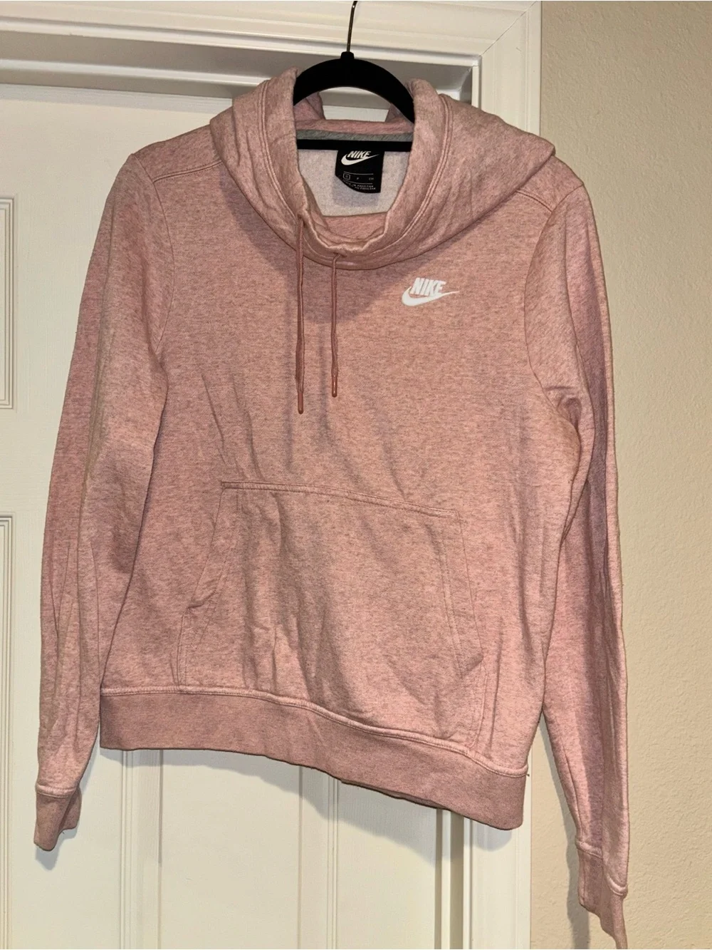 Soft Nike Light Pink Hoodie with White Swoosh Size Small Womens